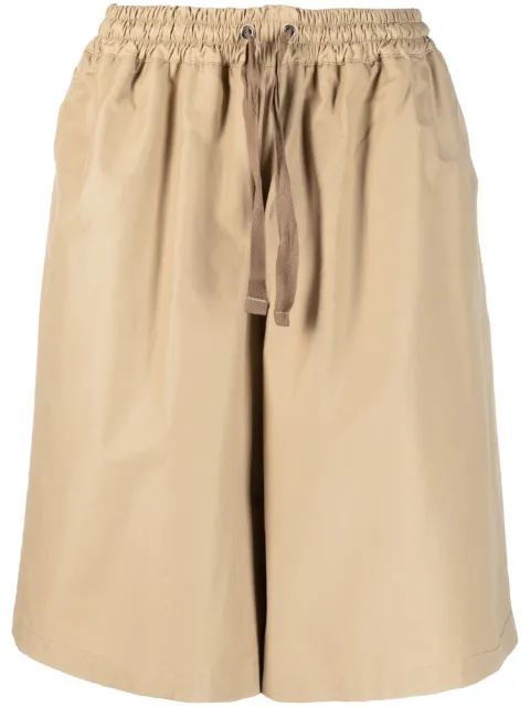 Maison Kitsuné wide-leg drawstring-waist shorts Neutrals KM01419WQ0054