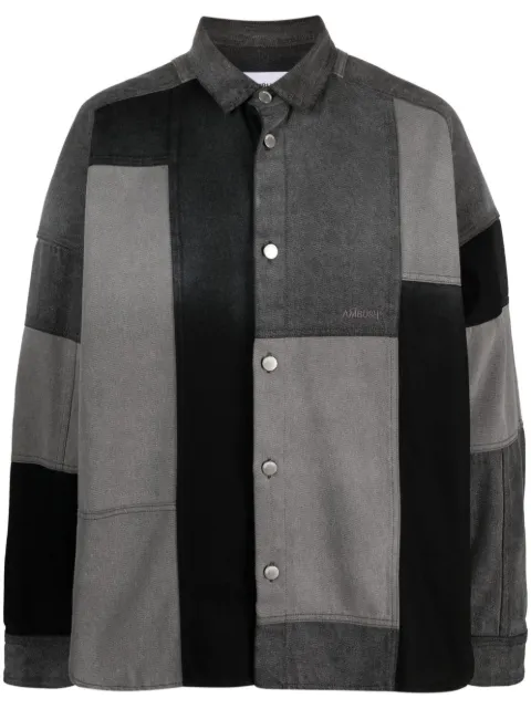 AMBUSH patchwork denim shirt Black BMYD003S23DEN0011200