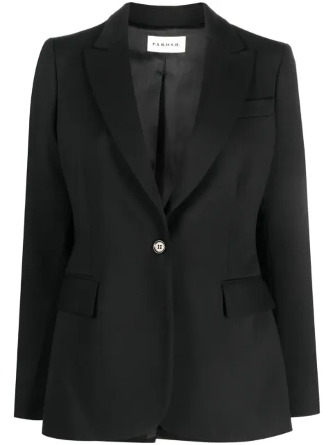P.A.R.O.S.H. single-breasted virgin wool blazer Black LILIUXY23D420053