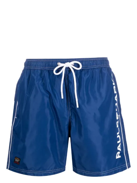 Paul & Shark logo-print swim shorts Blue C0P5002