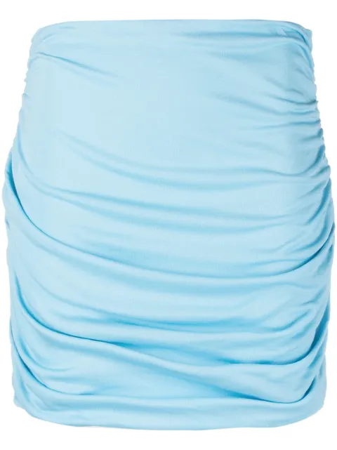 Tory Burch ruched high-waist skirt Blue 151138