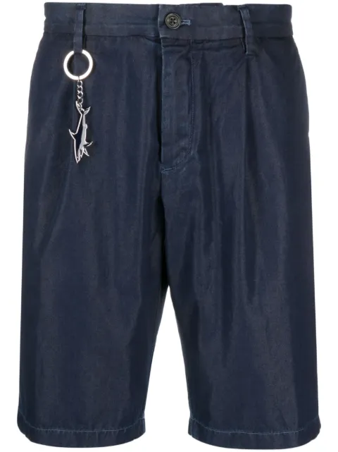 Paul & Shark logo-charm denim bermuda shorts Blue 23414136
