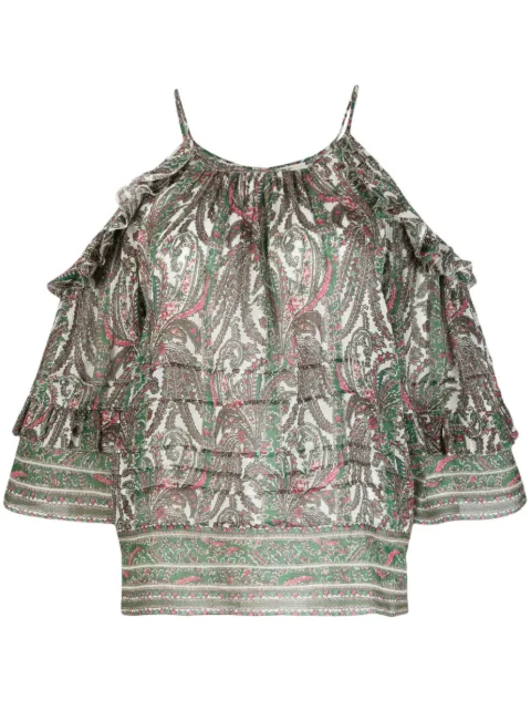 ISABEL MARANT Gabia graphic-print top White HT0091FBA2J29I