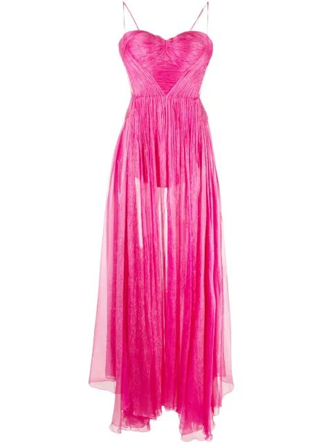Maria Lucia Hohan Allar pleated silk gown Pink ALLARMAXIBLFOILR
