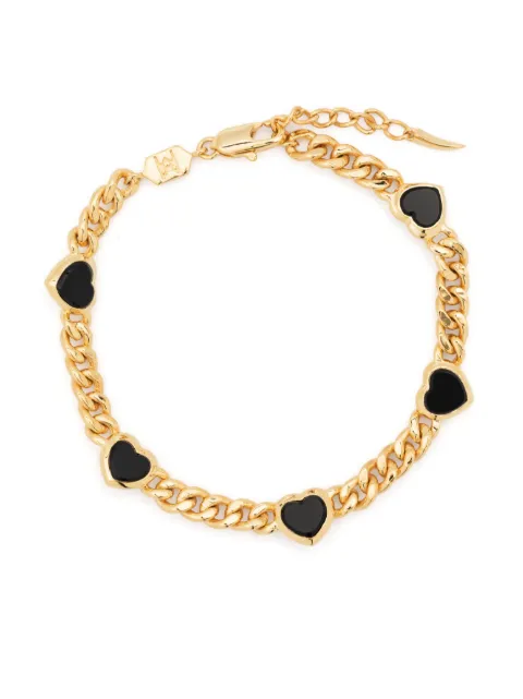Missoma Heart onyx bracelet Gold MSGGB1BX