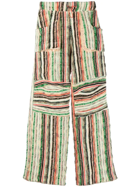 VITELLI stripe-print cotton-blend trousers Neutrals D07A18GPWARP