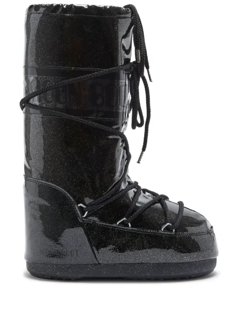 Moon Boot icon silver glitter boots Black 80D1402850