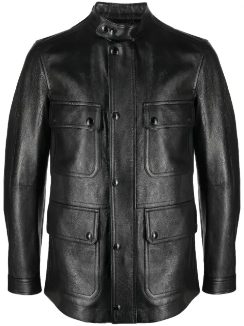 TOM FORD zip-up leather jacket Black TFL915BA459