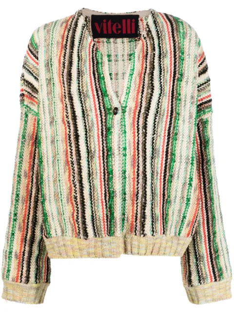 VITELLI striped knit cardigan Red D39A21CWWARP