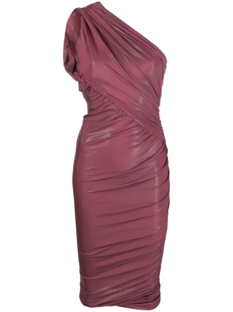 Rick Owens Lilies one-shoulder draped midi dress Pink LI01C3526GVI