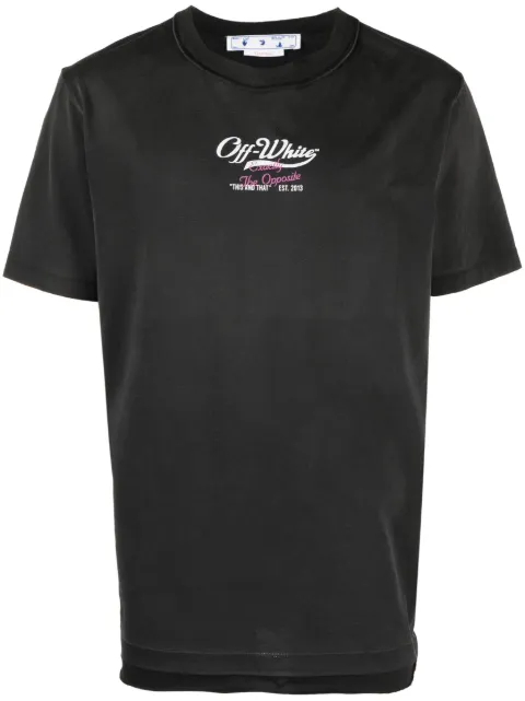 Off-White logo-print cotton T-shirt Grey OMAA156S23JER0011001
