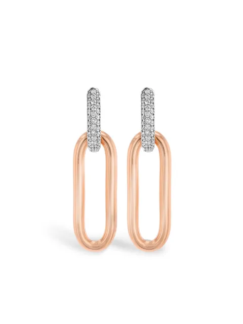 Pragnell 18kt rose and white gold Havana diamond earrings Pink HAV0018