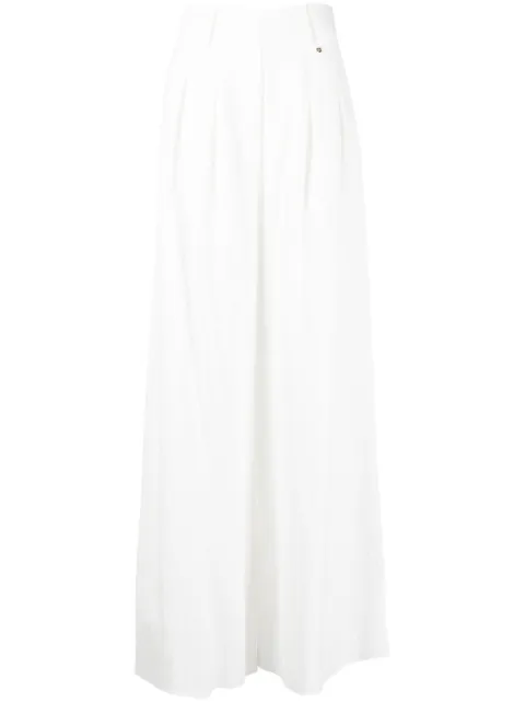 NISSA high-waisted flared trousers White P14105