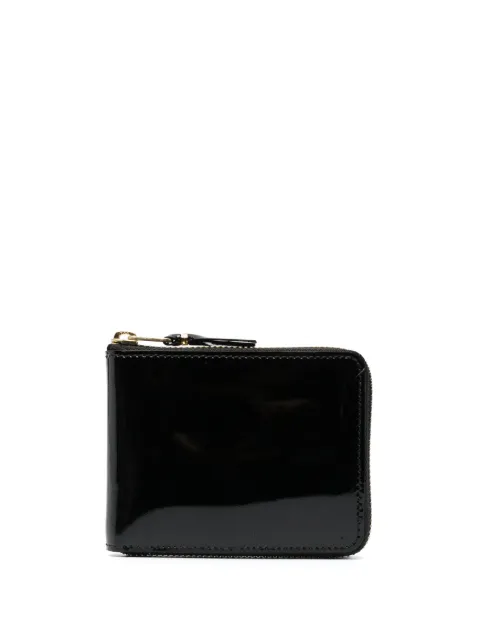 Comme Des Garçons Wallet patent leather zipped wallet Black SA7100GP