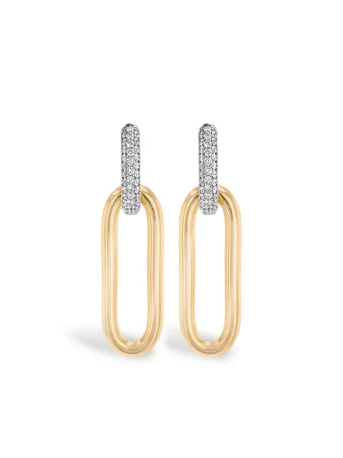 Pragnell 18kt yellow and white gold Havana diamond earrings Gold HAV0017