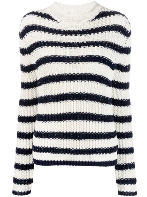 Ralph Lauren Collection striped knitted jumper White 290909487001