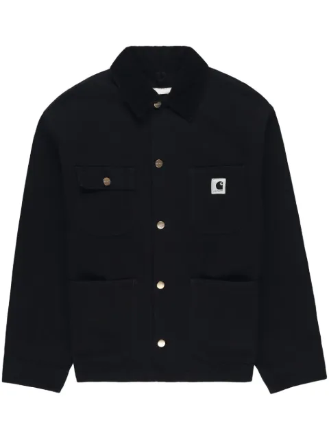 Carhartt WIP logo-patch cotton shirt jacket Black I03157000E02