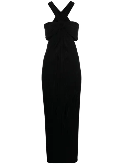 Ba&Sh gathered ribbed-knit maxi dress Black 1E23PATR