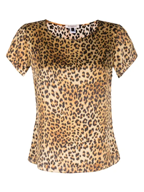 Gilda & Pearl Golden Hollywood silk pyjama top Brown 2323LEOPARD