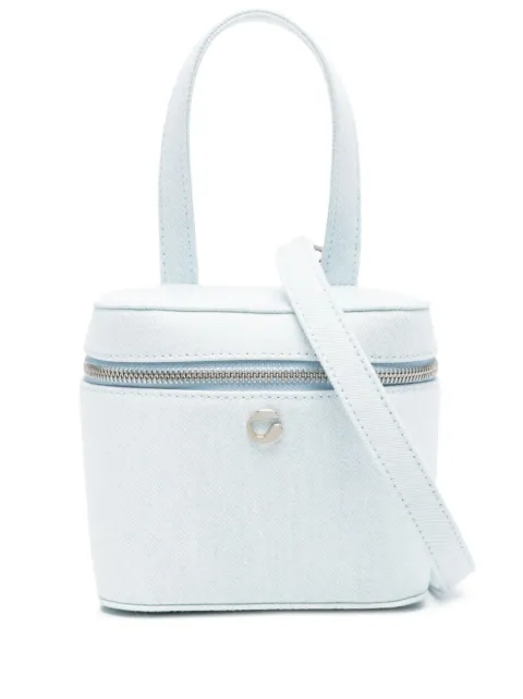 Coperni logo-plaque denim tote bag Blue COPBA54248ICEBLUEICEBLE