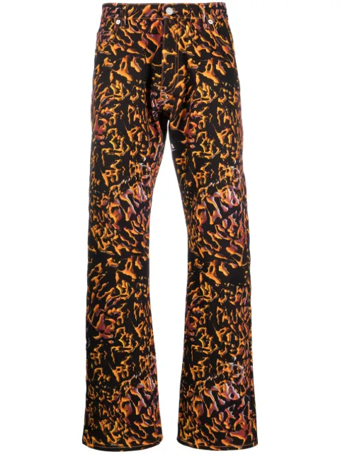 Palmer abstract-print straight-leg trousers Black P003