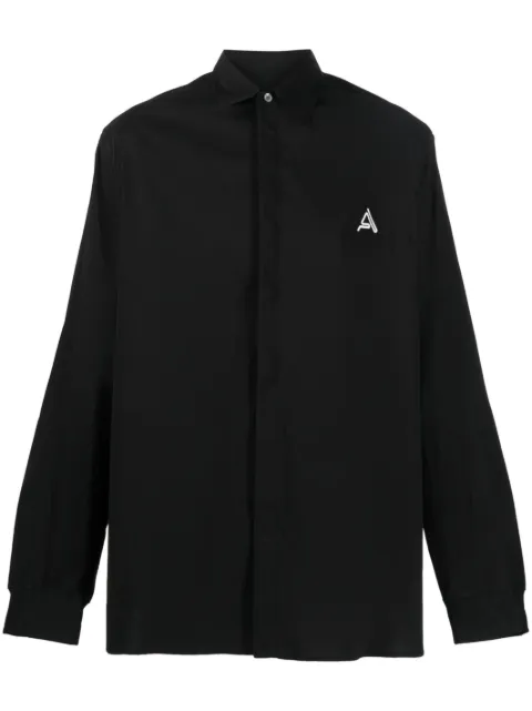 AMBUSH logo-embroidered cotton shirt Black BMGA073S23FAB0011042