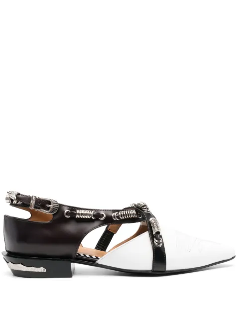 Toga Pulla panelled leather ballerina shoes White FTGPW124202821