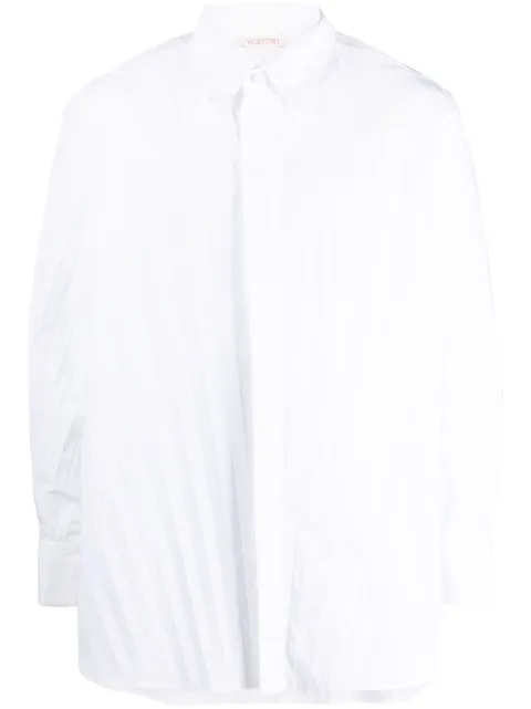 Valentino Garavani pleated long-sleeve shirt White VABX955ET
