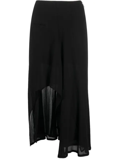 Yohji Yamamoto asymmetric midi skirt Black FZS13003