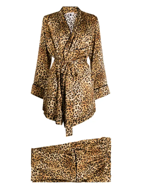 Gilda & Pearl Golden Hollywood silk pyjama set Brown 2320LEOPARD