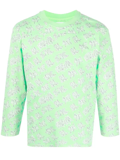 ERL logo-print long-sleeved T-shirt Green ERL06T014