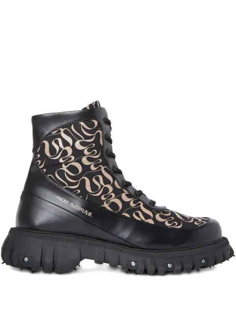 PHILEO monogram-pattern boots Black PHI02SH022