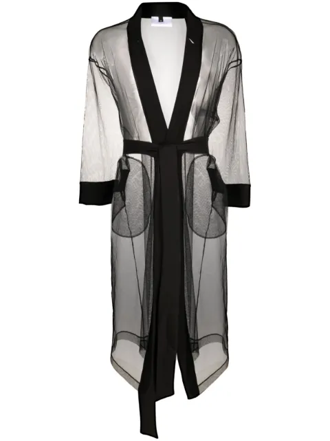 Alchemy belted sheer mesh jacket Black LIA604