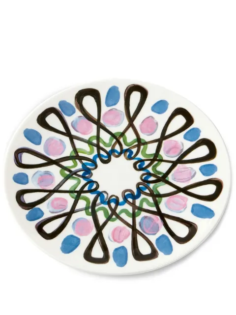 1882 Ltd Swirl graphic-print salad plate White PS0027