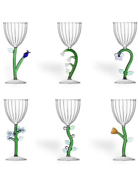 Ichendorf Milano Botanica stemmed glass (set of 6) Green 9997076