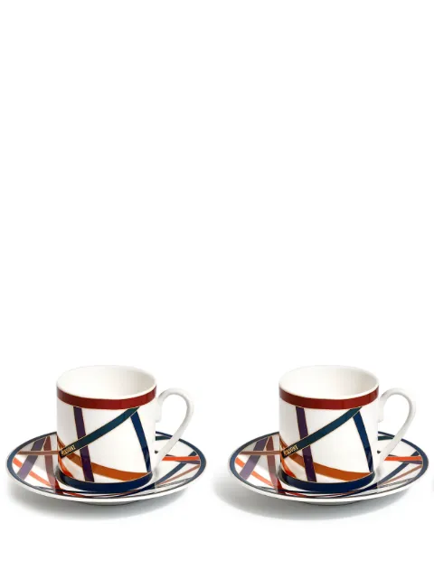 Missoni Home Nastri coffee cup and saucer (set of two) White MHPNMC12S6
