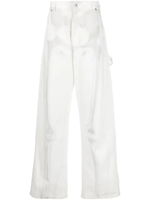 Off-White Body Scan-print wide-leg jeans White OMYA173S23DEN0030100