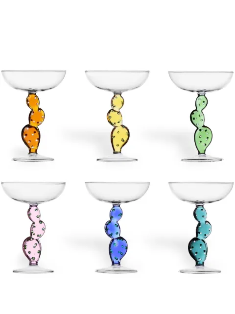 Ichendorf Milano Dessert Plants cactus champagne bowls (set of 6) Multicolour 09997091