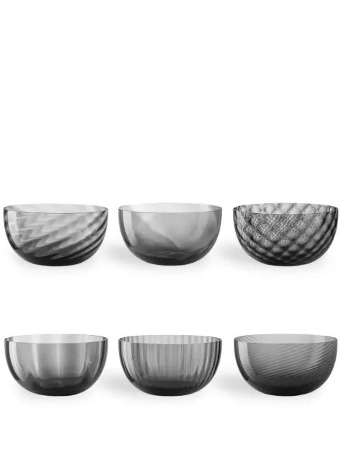 NasonMoretti Idra glass cups (set of 6) Black IDRASETOSCP