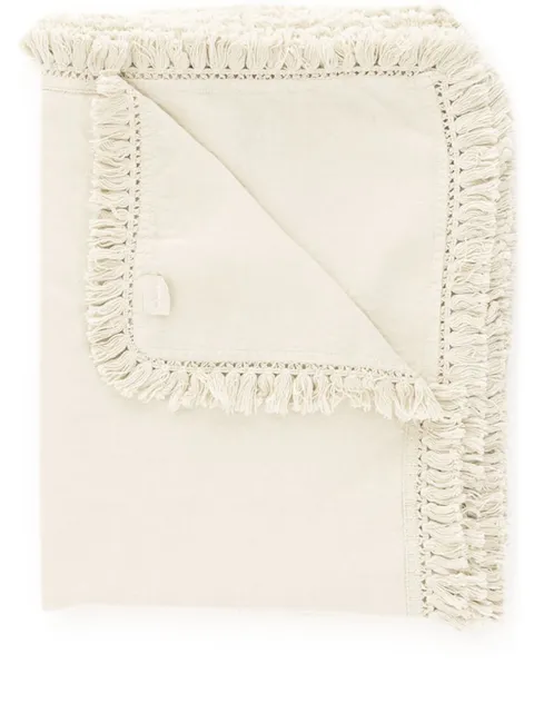 Once Milano fringe-detailing linen table cloth Neutrals 1130302002