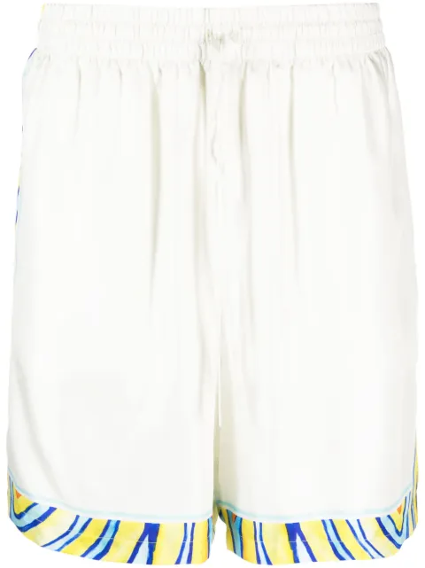 Casablanca Tennis Club Icon silk shorts Neutrals MS23TR012