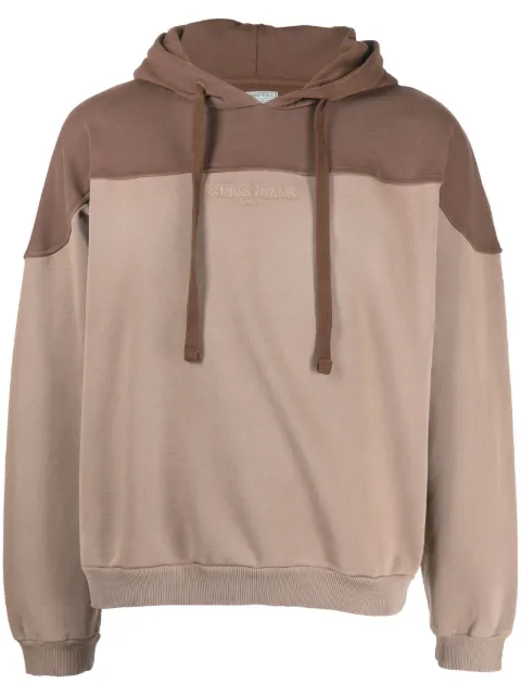 GUESS USA embroidered-logo cotton hoodie Brown M2BQ02KBB40AW22