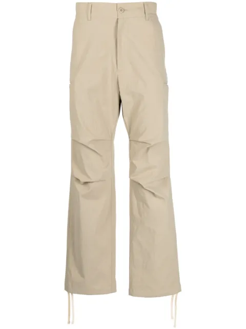 Stance pleat-detail cropped trousers Brown ST23SSMWLP001