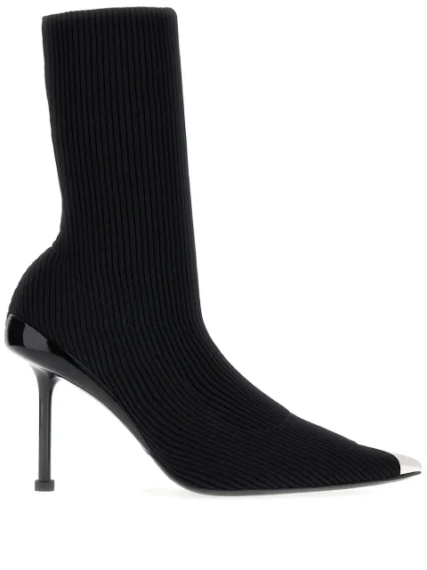 Alexander McQueen Slash 90mm ribbed-knit boots Black 768095W4X811081