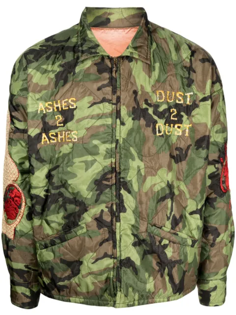 SAINT MXXXXXX embroidered camouflage-print jacket Green SMA220000