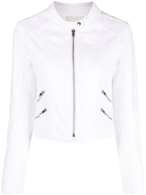ISABEL MARANT Leys band-collar denim jacket White VE0109FAA2H01I