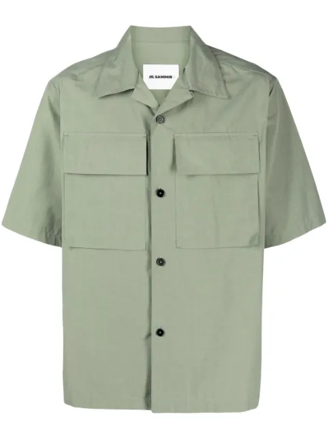 Jil Sander short-sleeve cotton shirt Green J47DL0106J45127