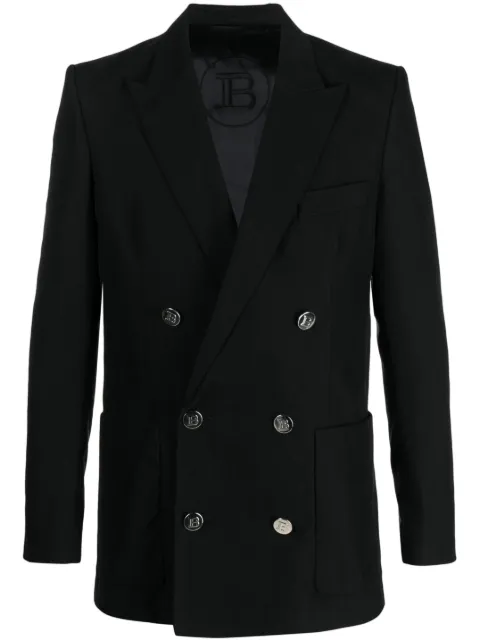 Balmain double-breasted cotton blazer Black AH0SG030CD68