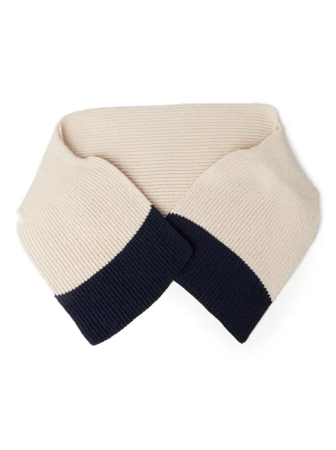 Durazzi Milano two-tone ribbed scarf White K04B