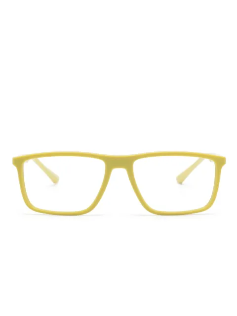 Emporio Armani logo-plaque square-frame glasses Green EA3221